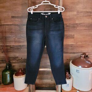 Seven7 Jeans Size 8 Highrise Skinny Crop Skin Fit Denim Dark Wash